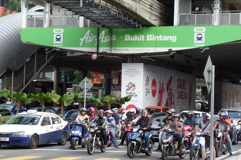 busy street of bukit bintang  kuala lumpur