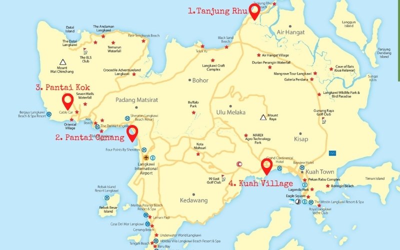 Map of Langkawi Malaysia