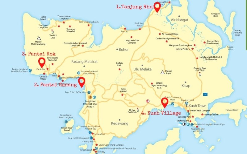 Map of Langkawi Malaysia