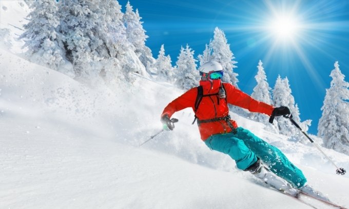 Skiing in Thredbo Snowy Mountains NSW Australia