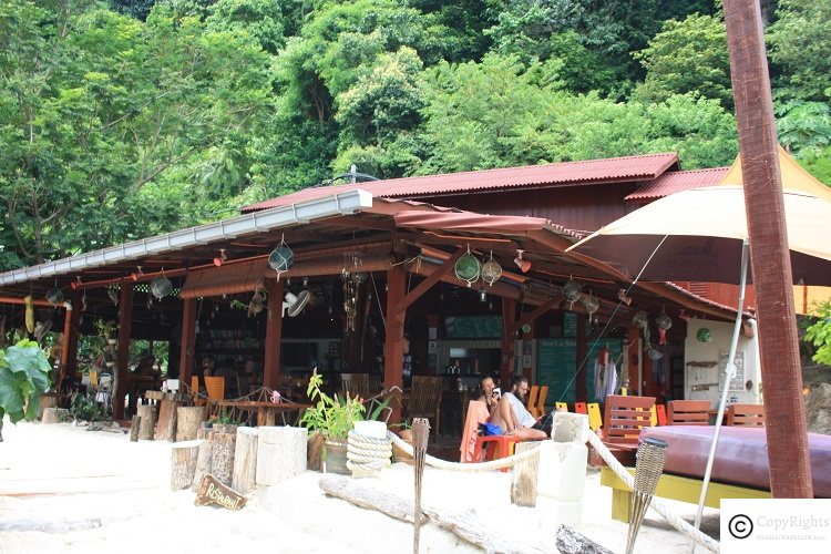 A cafe managed by European Couple on Kapas Island