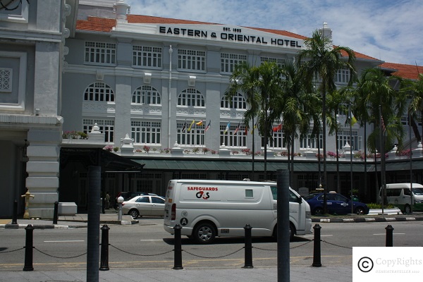 Entrance to Eastern and Oriental Hotel Penang