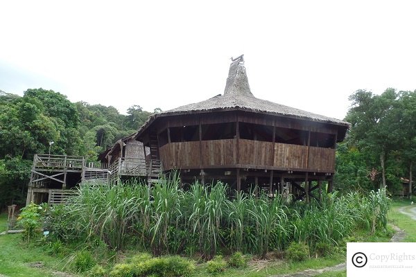 Replica of a longhouse in the cultural village