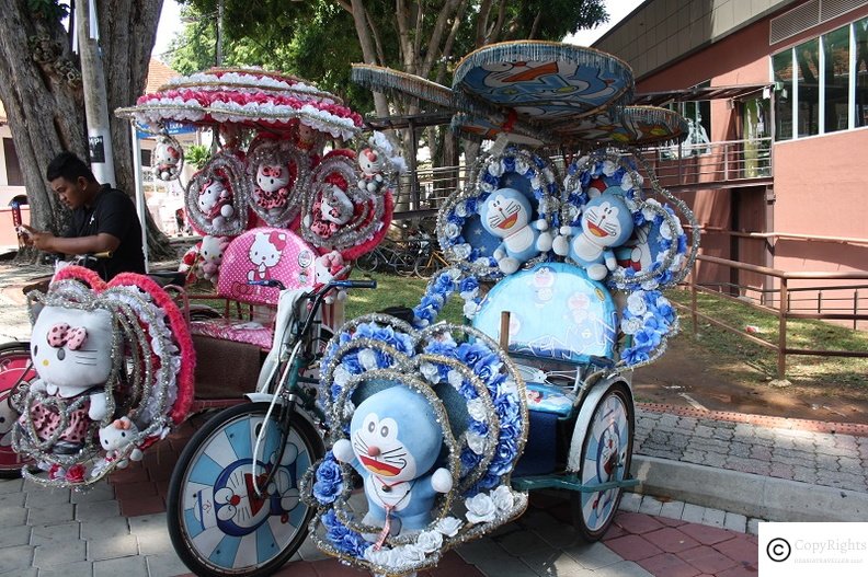 Decorated Rickshaws near Jonker Walk are popular tourist attractions