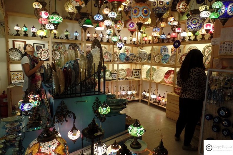 Local and imported handicrafts at the central market in Kuala Lumpur