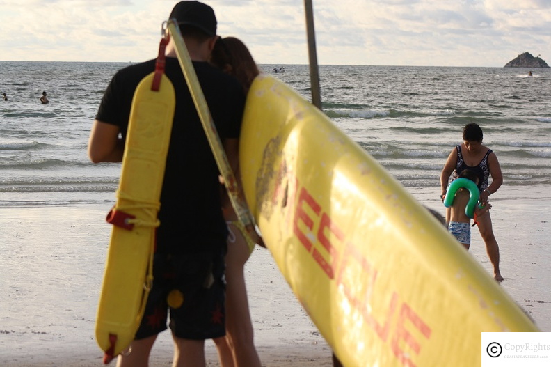 Watch out for the riptides at the Patong Beach, Always swim with the lifeguard markers