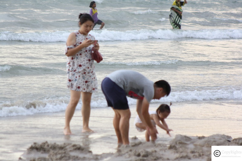 Patong beach is popular for families