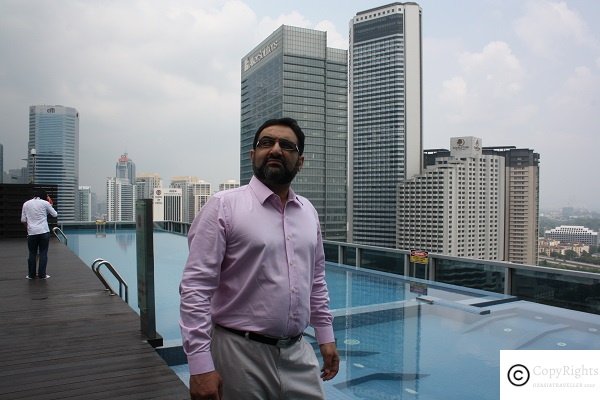 Mr. Khan at the rooftop pool at Somerset Ampang
