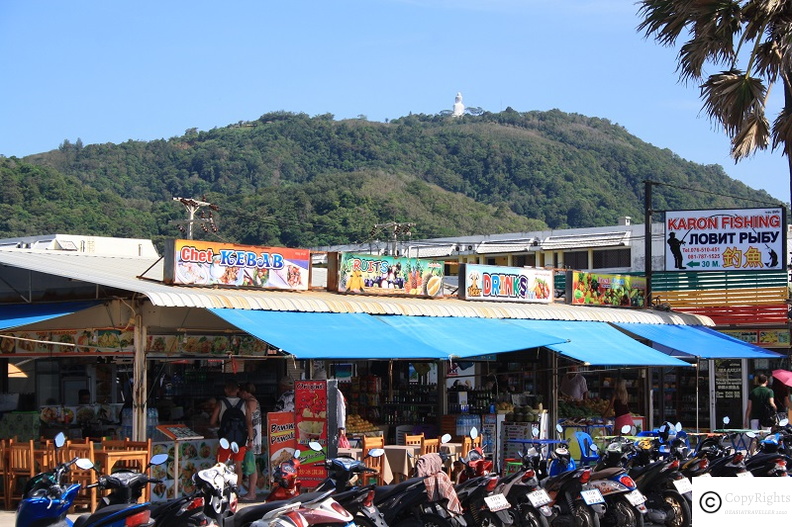 Restaurants in Karon Beach on the main road along the beach