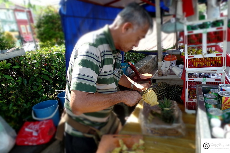 Enjoy pineapples at the Riverfront stalls