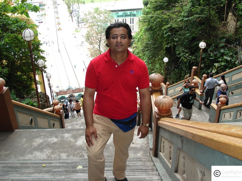 Climbing top of the stairs on Batu Caves is quite a challenge
