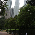 View of Petronas Twin Towers from KLCC Park in Kuala Lumpur