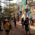 Streets near Jhonker walk are painted with multi-coloured mural in Melaka