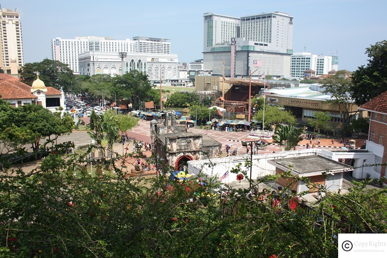 Views of commercial area of Melaka from the A'Famosa Hill Melaka
