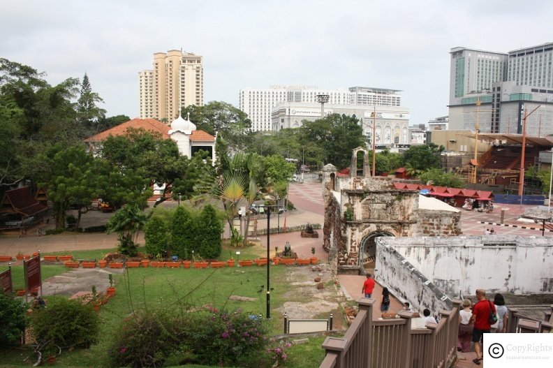 View of Melaka City from Fort Famosa and the Hill where the fort  is located